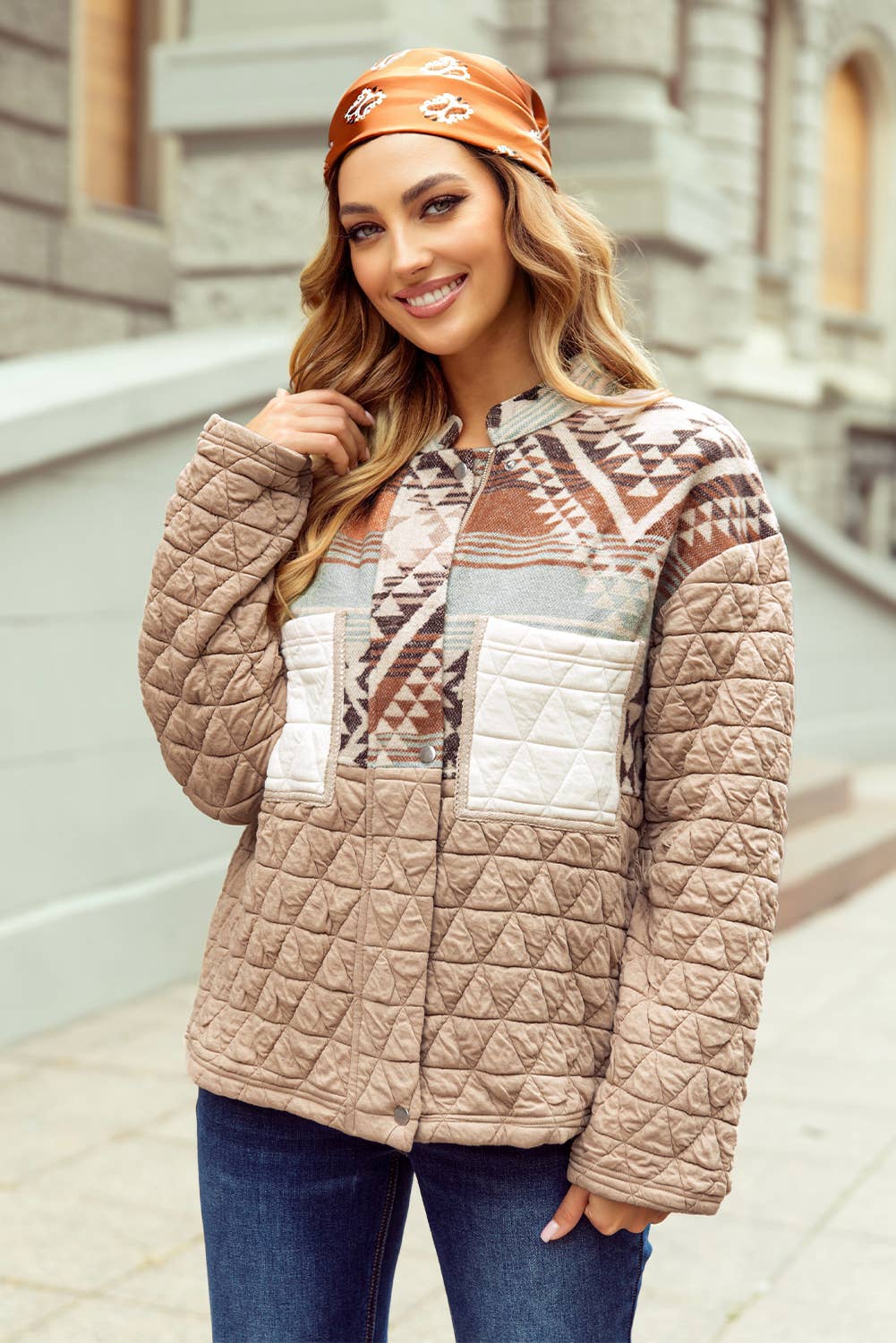 Western Quilted Patchwork Western Fashion Jacket