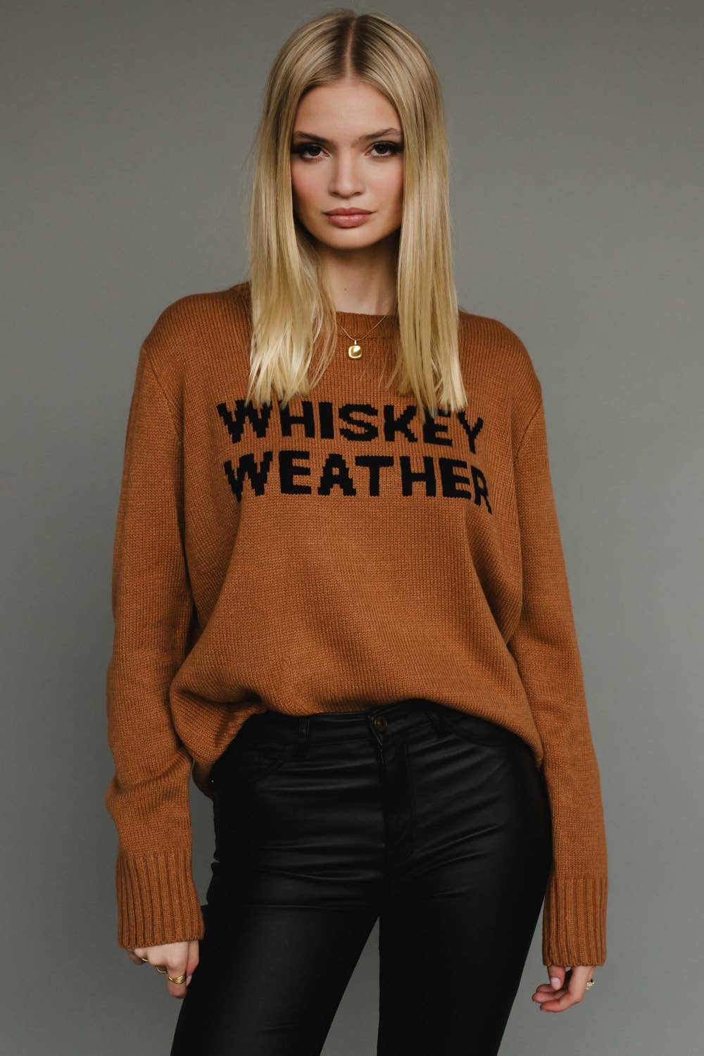 Burnt Orange Whiskey Weather Sweater