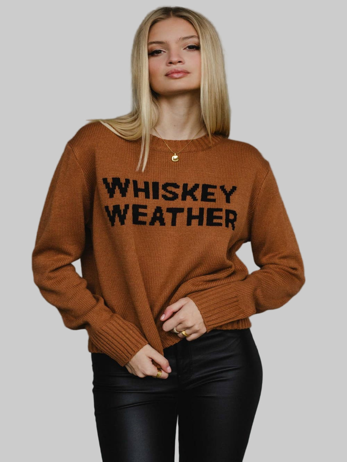 Burnt Orange Whiskey Weather Sweater