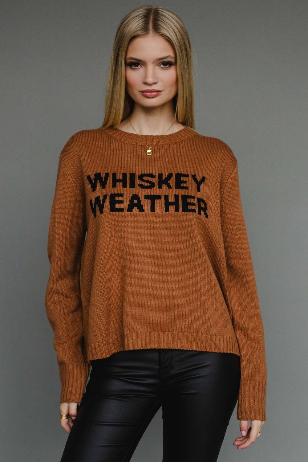 Burnt Orange Whiskey Weather Sweater