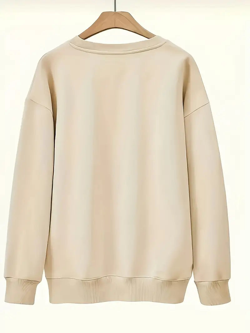 Funny Skeleton & Pumpkin Graphic Pullover