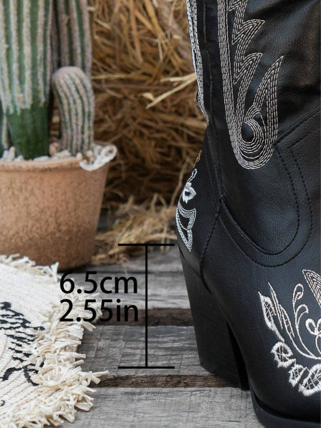 Western Flower Embroidered Knee-High Boots 7 Colors!