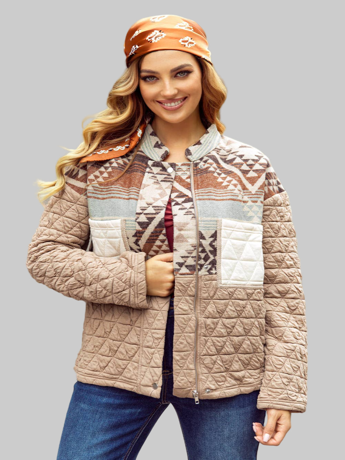 Western Quilted Patchwork Western Fashion Jacket