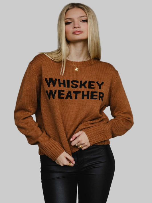 Burnt Orange Whiskey Weather Sweater